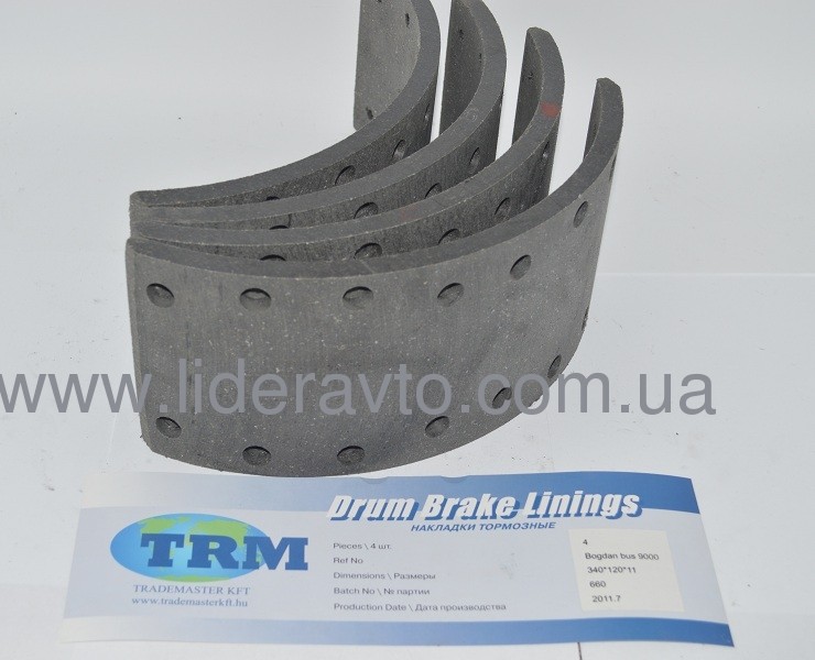 Накладка тормозная Богдан Атаман Исузу т.11мм комплект, TRM