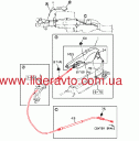 Трос ручника (ручного стояночного тормоза) Богдан А-091/А-092  ISUZU 8972154330 